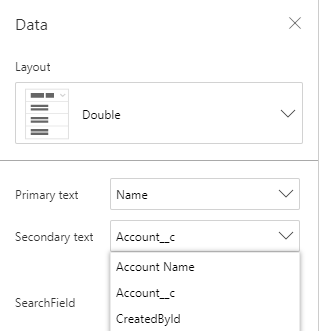 Combo Field Secondary Text in Power Apps